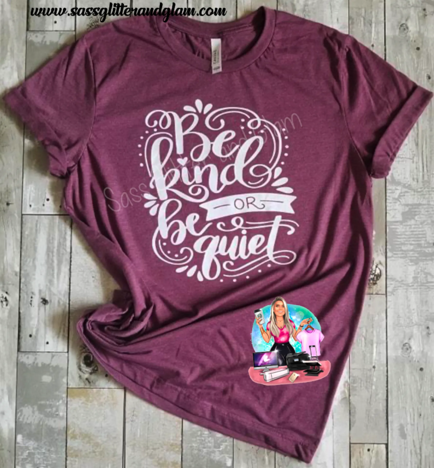 be kind or be quiet (white ink)
