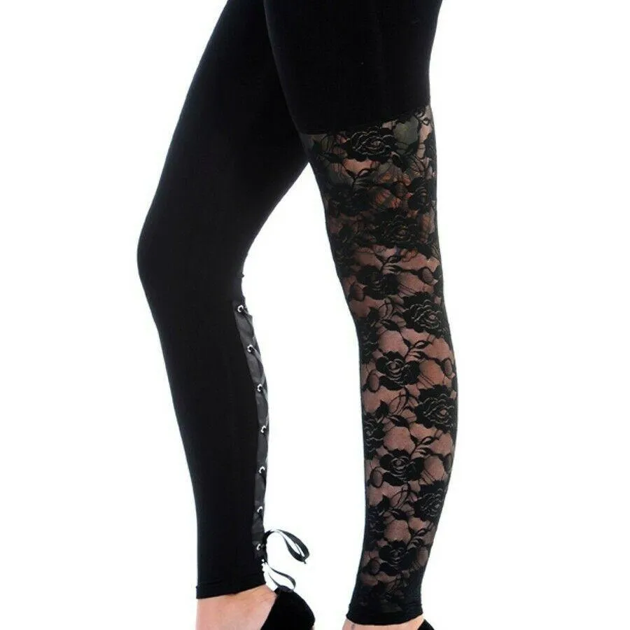Black Lace Womens Leggings