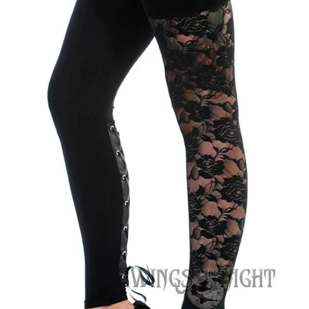 Black Lace Womens Leggings
