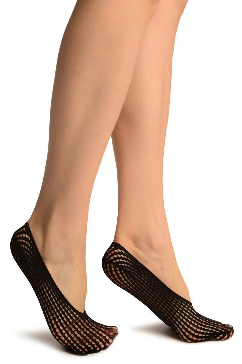 Black Pearly Stripes Mesh Footies