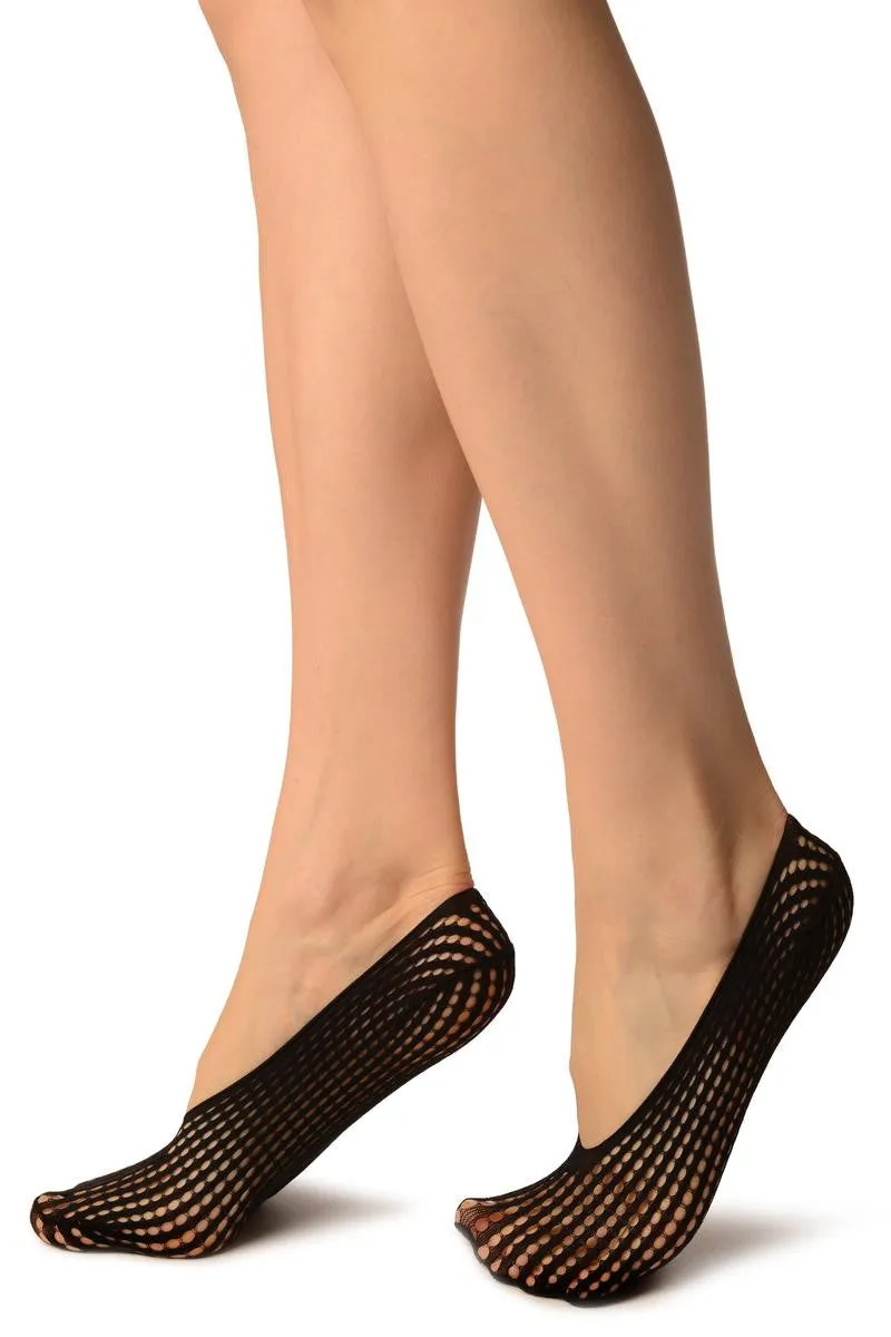 Black Pearly Stripes Mesh Footies