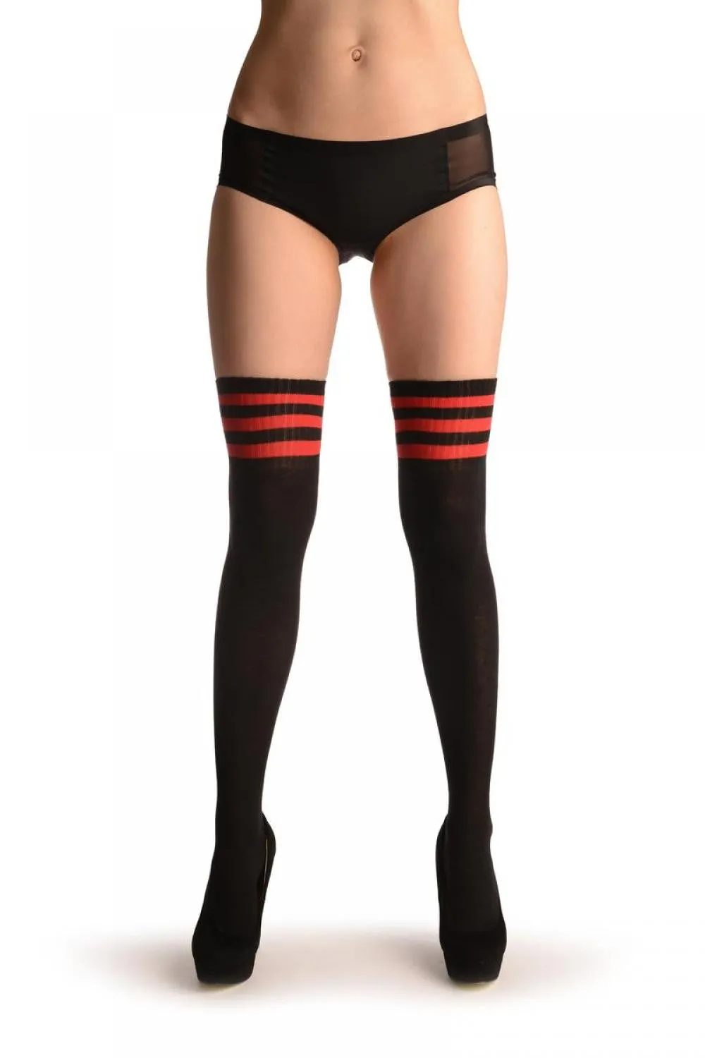 Black With Red Striped Top