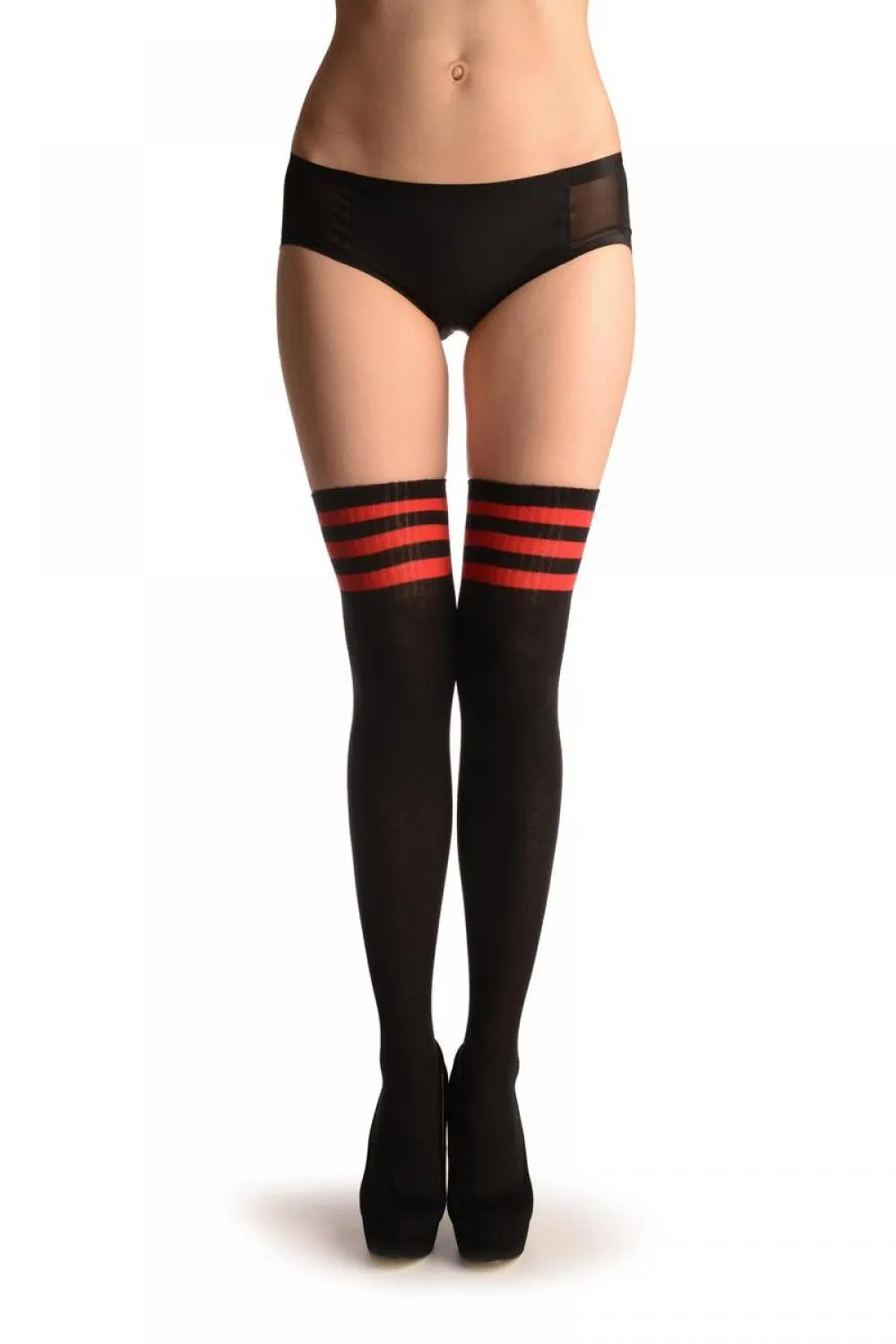 Black With Red Striped Top