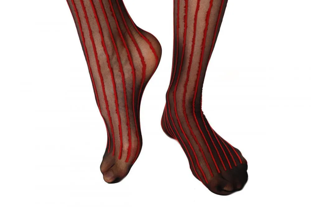 Black With Red Stripes & Red Bow
