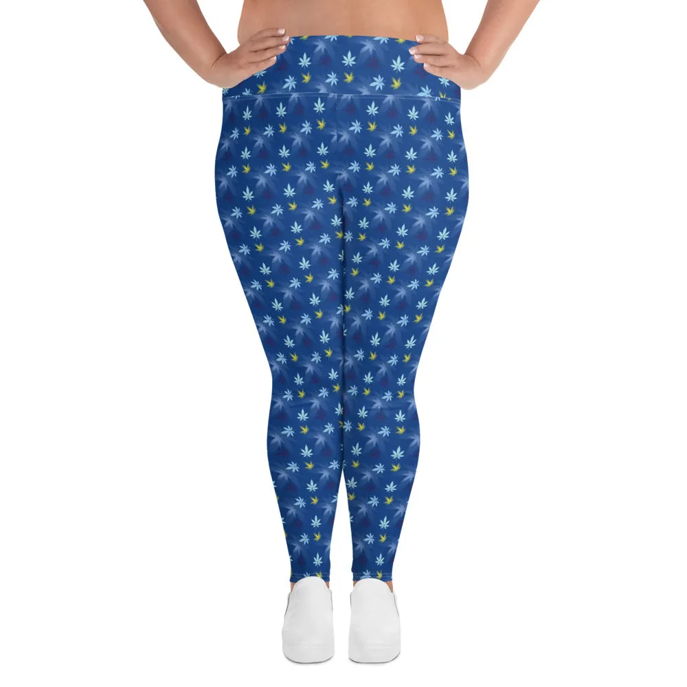 Blue Plus Size Leggings