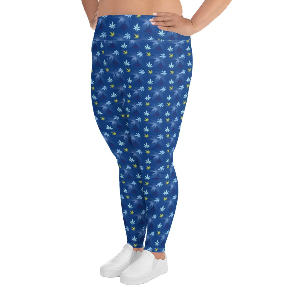 Blue Plus Size Leggings