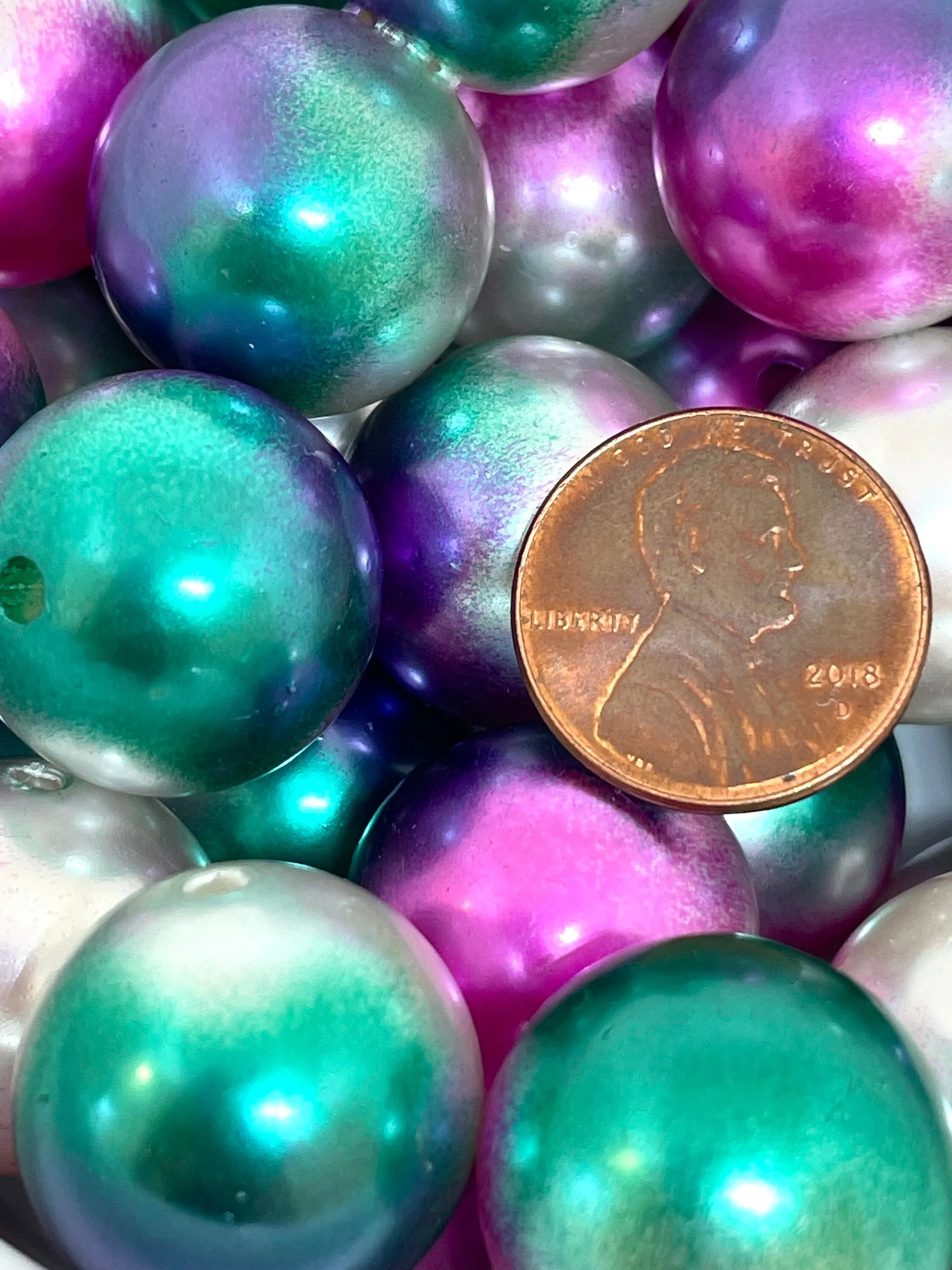 Chunky Mermaid Beads for Jewelry Making, Mermaid Party Decoration, 20mm Chunky Beads for Jewelry Making, Chunky Necklace