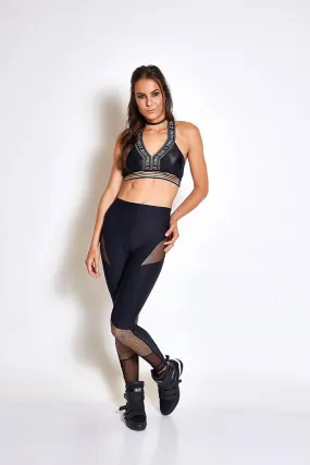 Colcci Fitness Full Black Shin Meshed Workout Pants