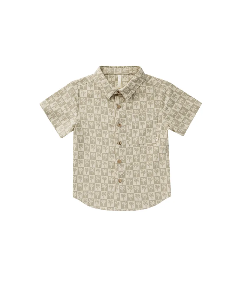 Collared Short Sleeve Shirt - Palm Check