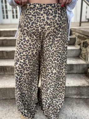 Curvy Leopard Wide Leg Lounge Pants