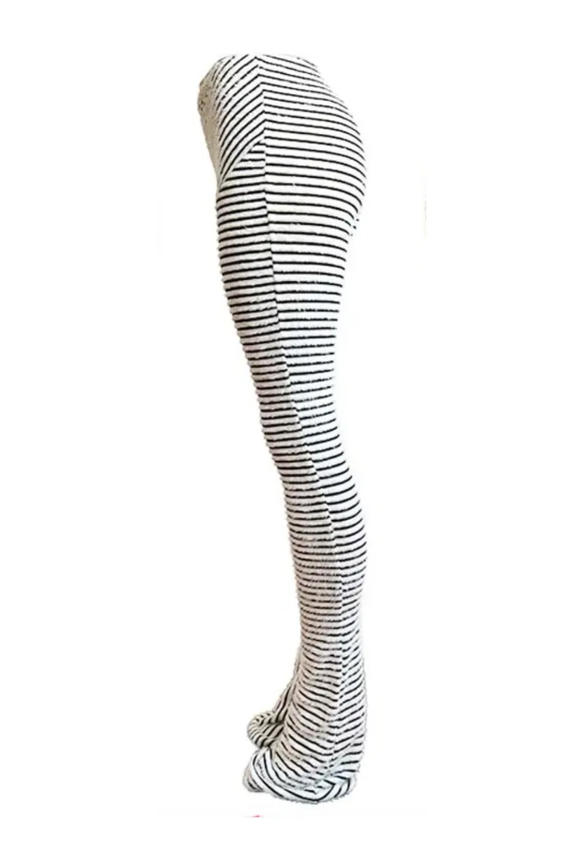 FUZZY STRIPED SLIP-ON WHITE | PANTS (S-XXL)