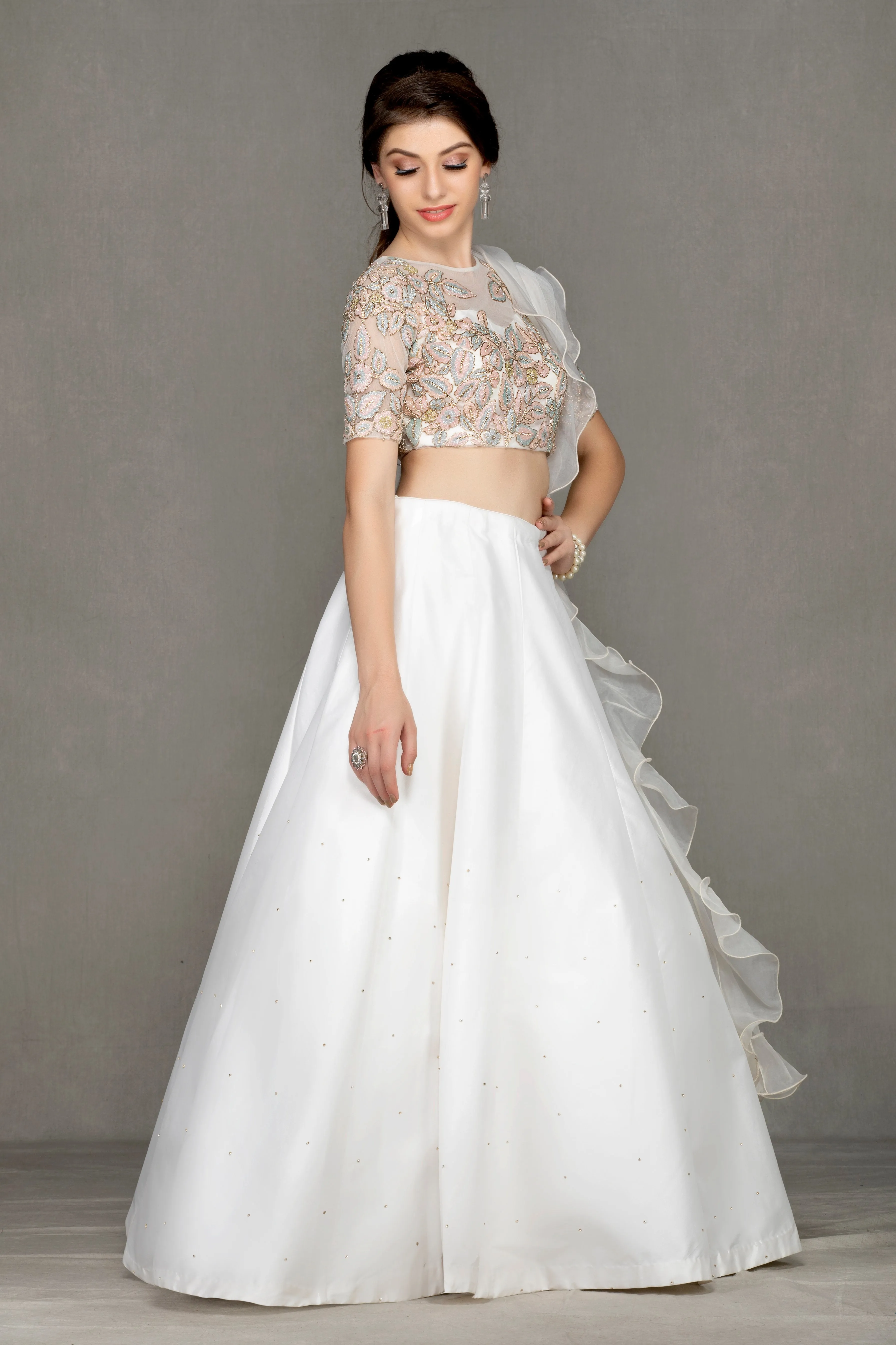 Heavy embroidery Taffeta Lehenga