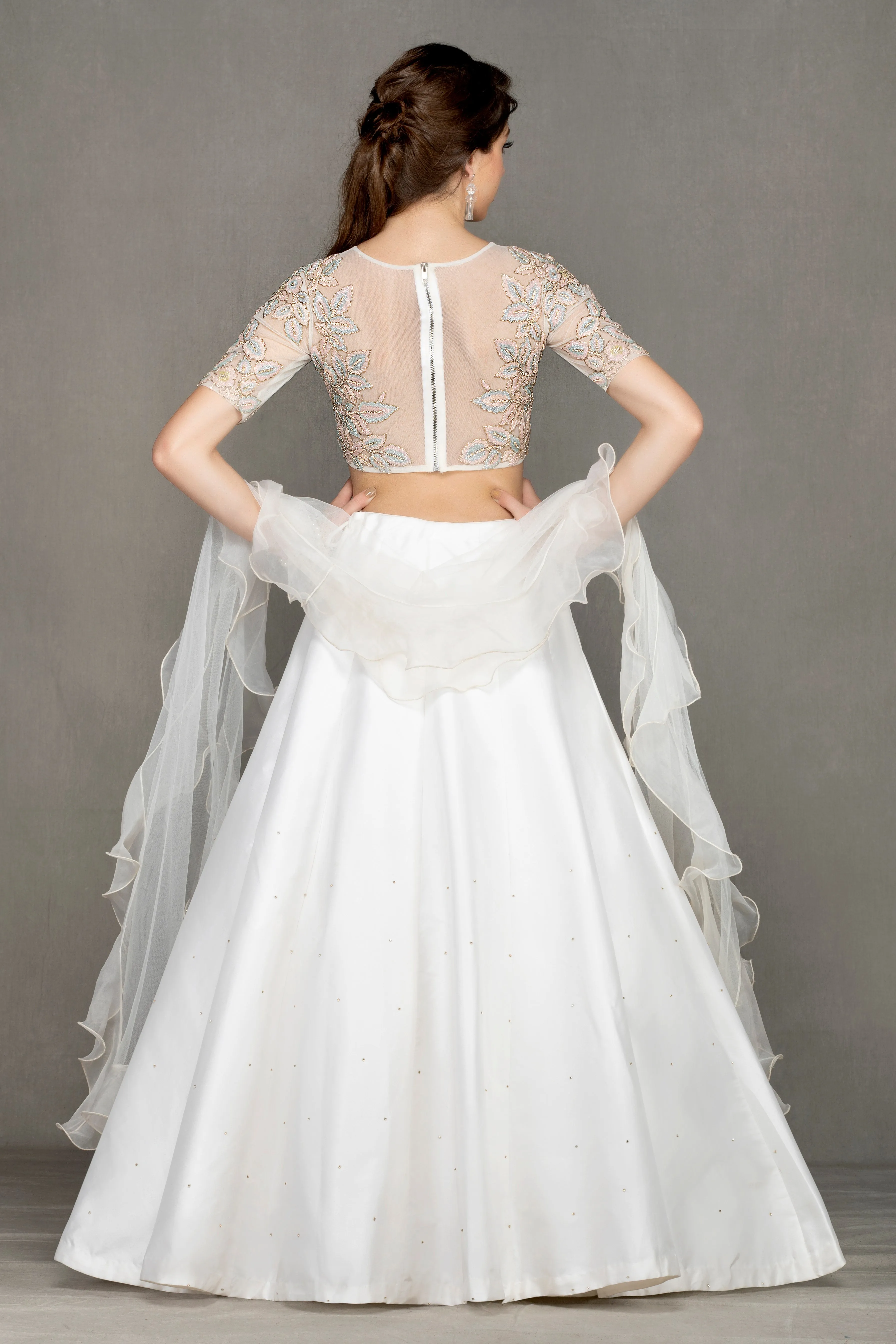 Heavy embroidery Taffeta Lehenga