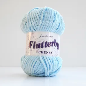 James C Brett Flutterby Chunky - B3 Baby Blue - 100g Chenille Plush