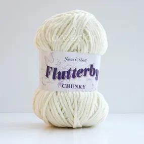 James C Brett Flutterby Chunky - B4 Cream - 100g Chenille Plush