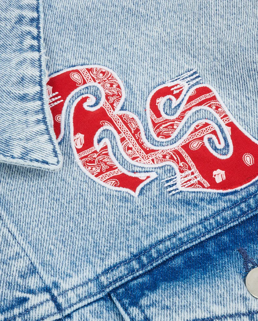 Light Wash Embroidered Denim Jacket