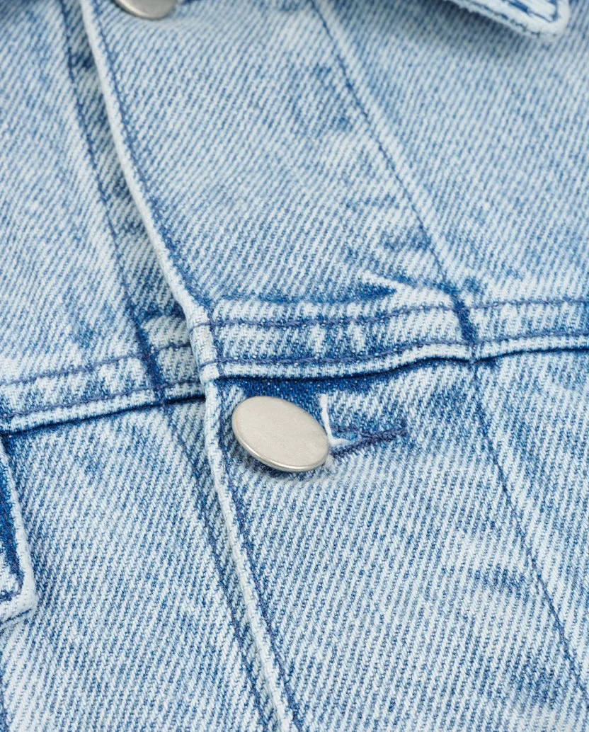 Light Wash Embroidered Denim Jacket