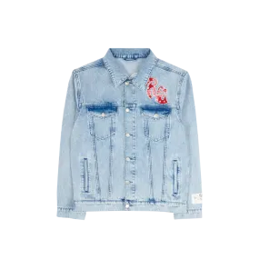 Light Wash Embroidered Denim Jacket