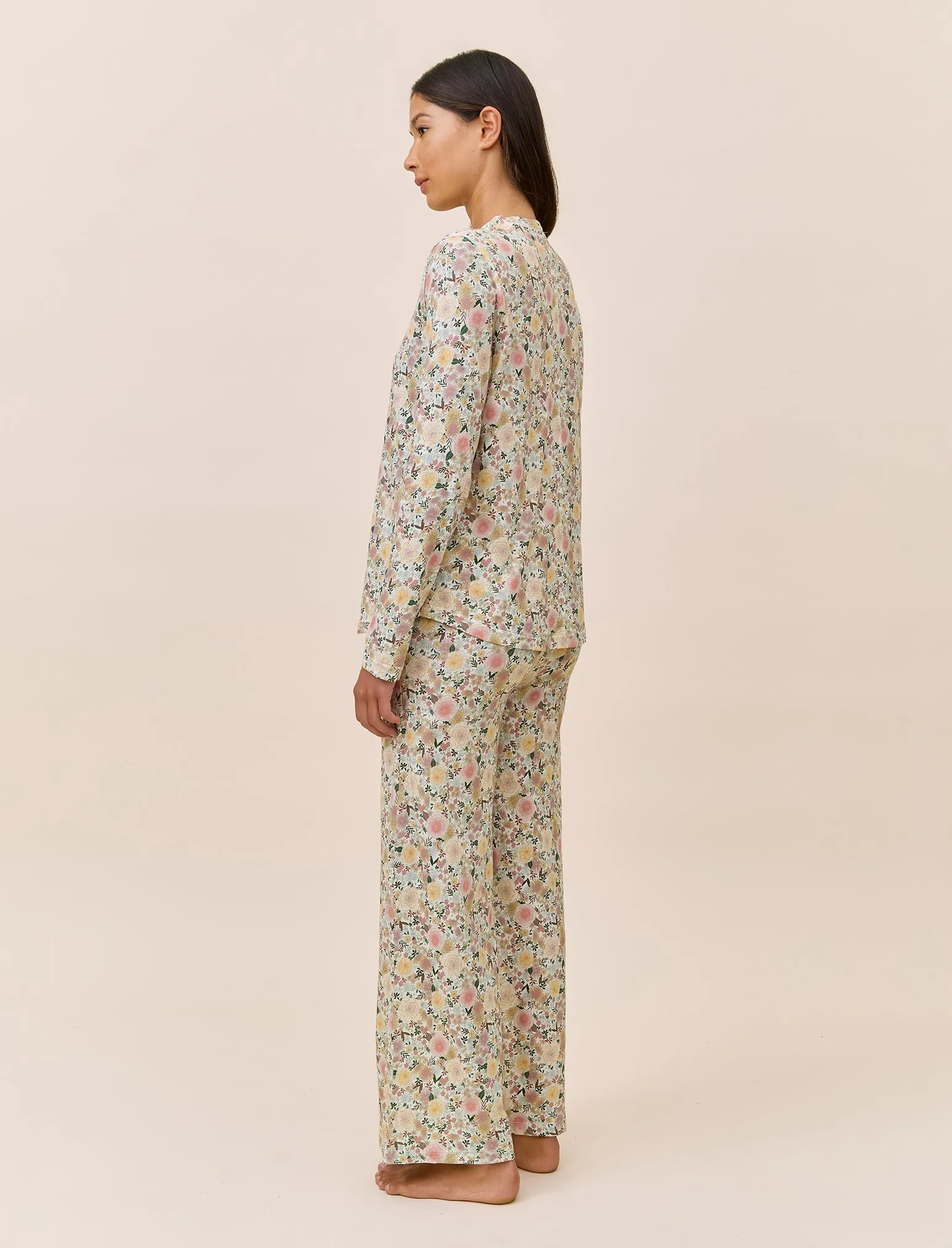 Meribel Organic Cotton Knit LS Tee and Wide Leg Pant