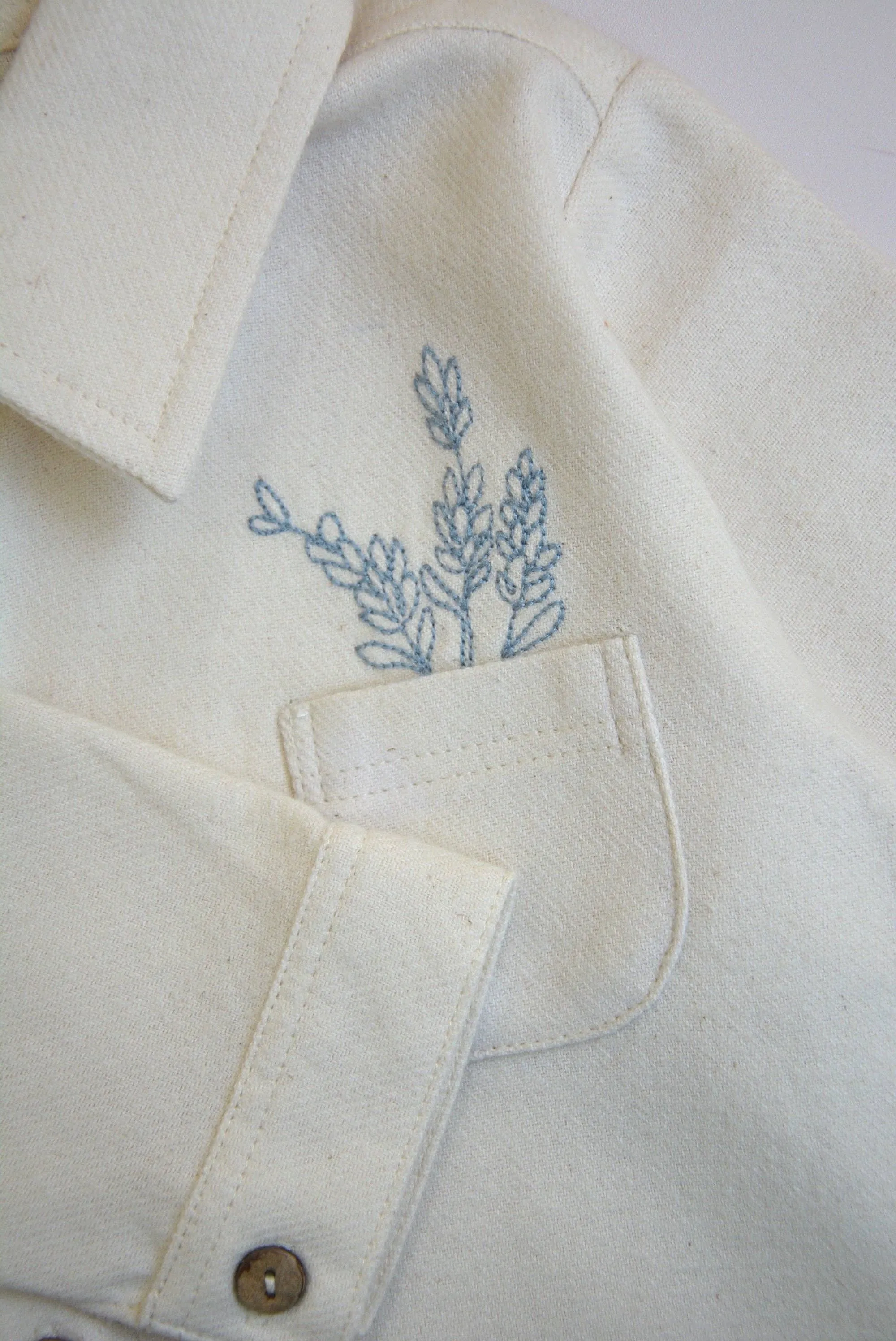 Off white Embroidered Shirt