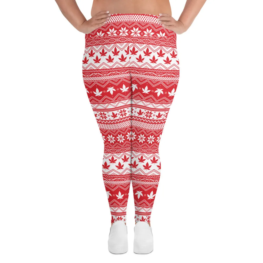 Red Plus Size Leggings