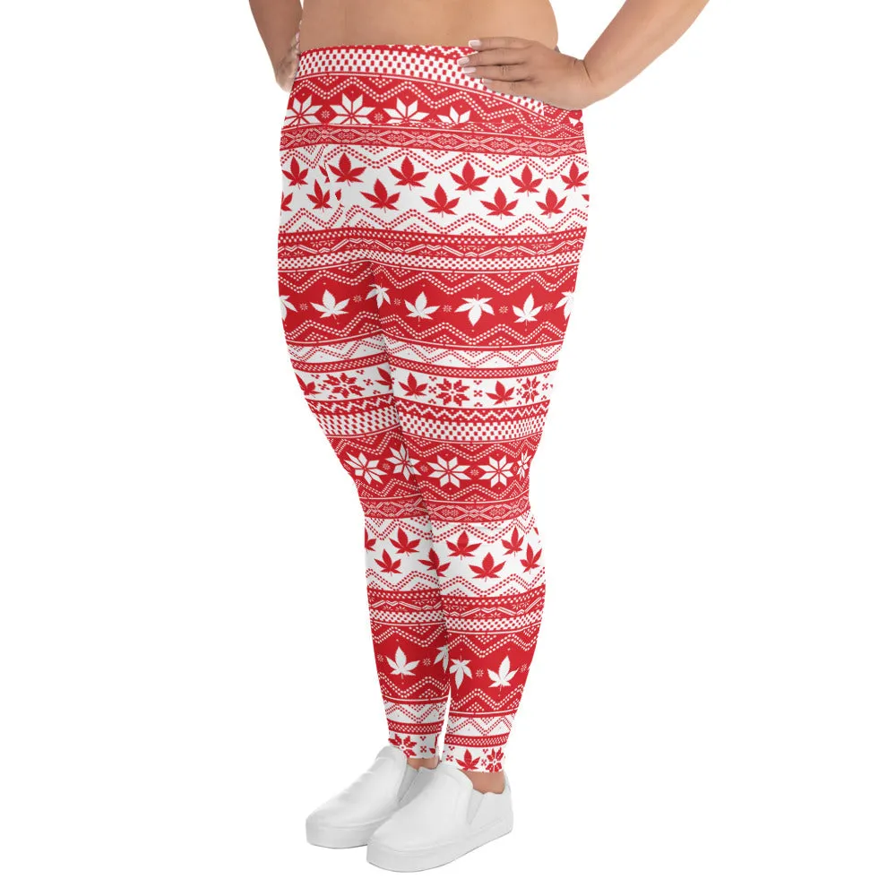 Red Plus Size Leggings