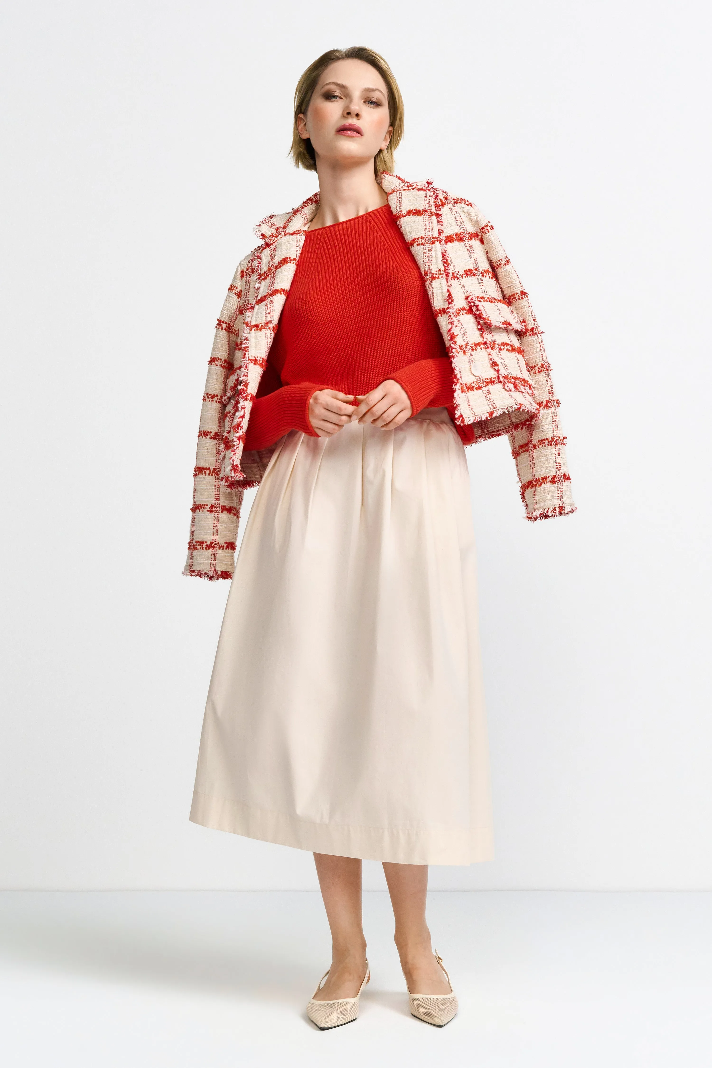 RICH NAD ROYAL Cream A-Line Skirt