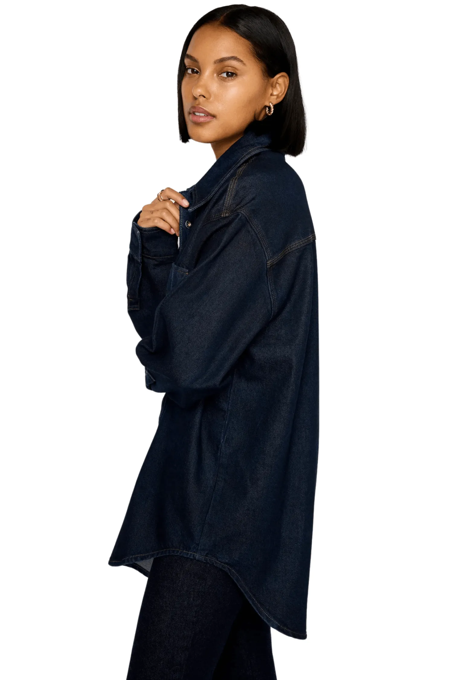 Rinsed Denim Oversized Shirt