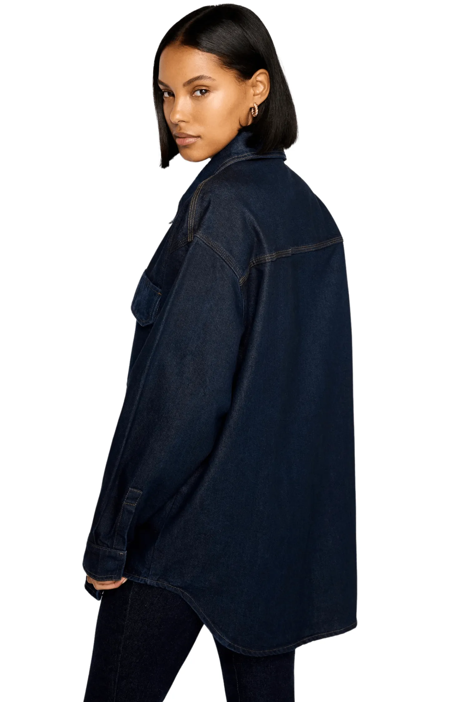 Rinsed Denim Oversized Shirt