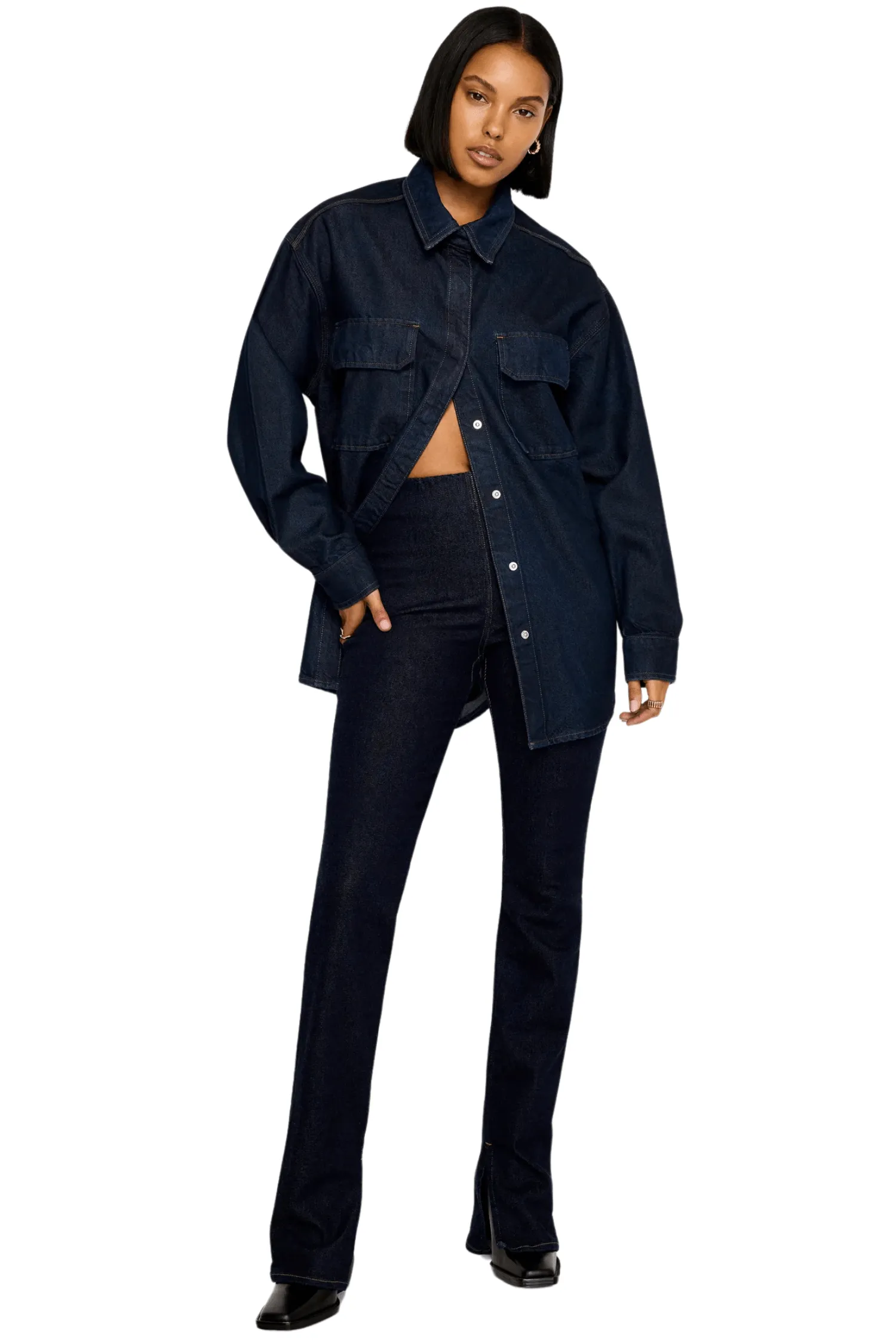 Rinsed Denim Oversized Shirt