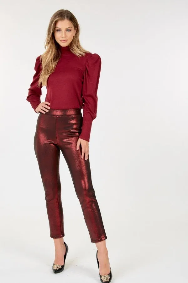 Sleek Stretch Animal Skin Vinyl Ankle Pants