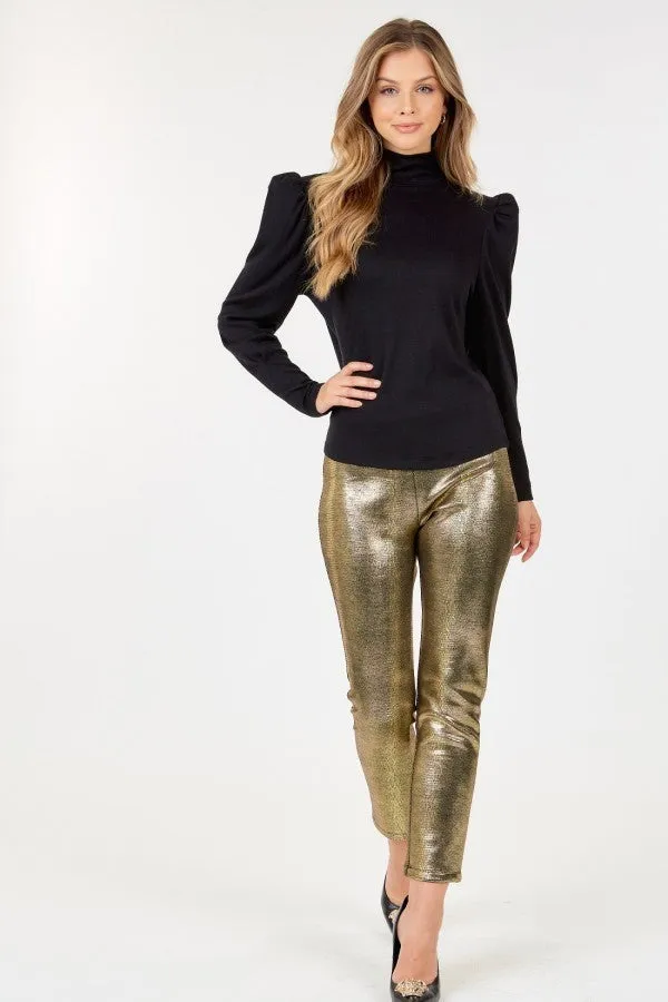 Sleek Stretch Animal Skin Vinyl Ankle Pants