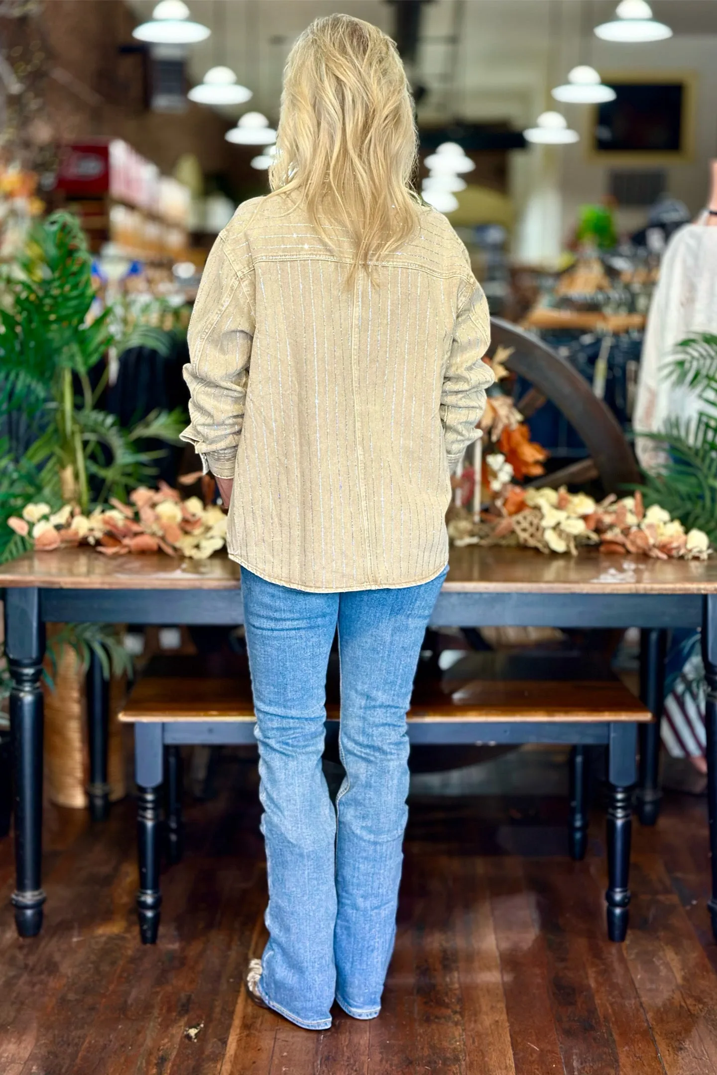 Sparkle Stripe Boyfriend Jacket