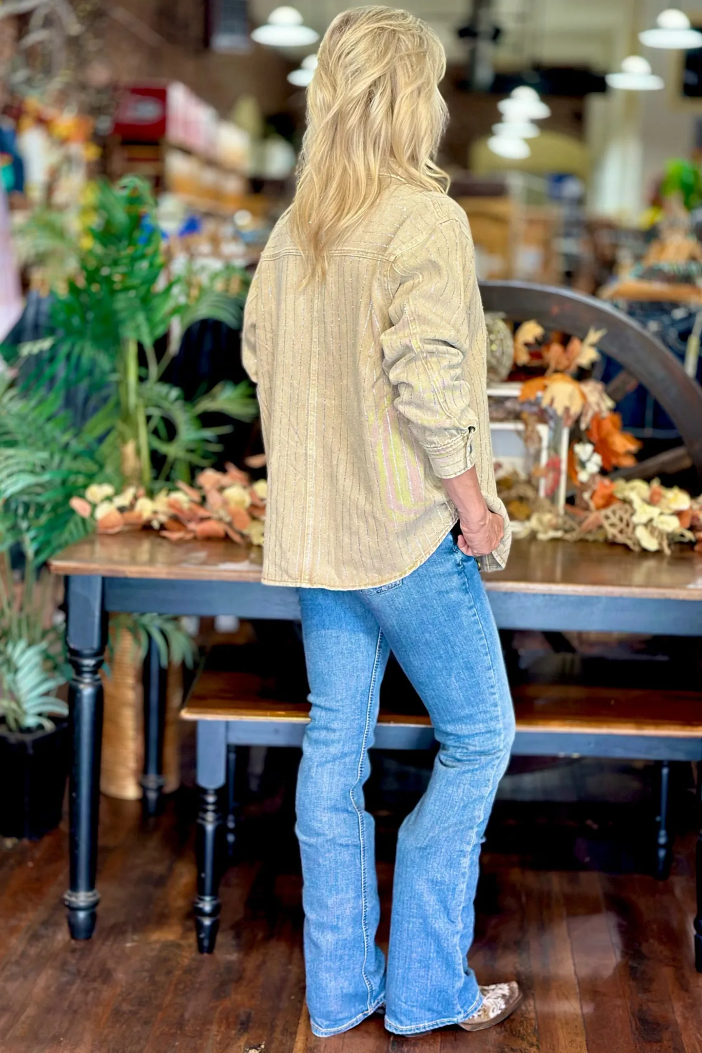 Sparkle Stripe Boyfriend Jacket