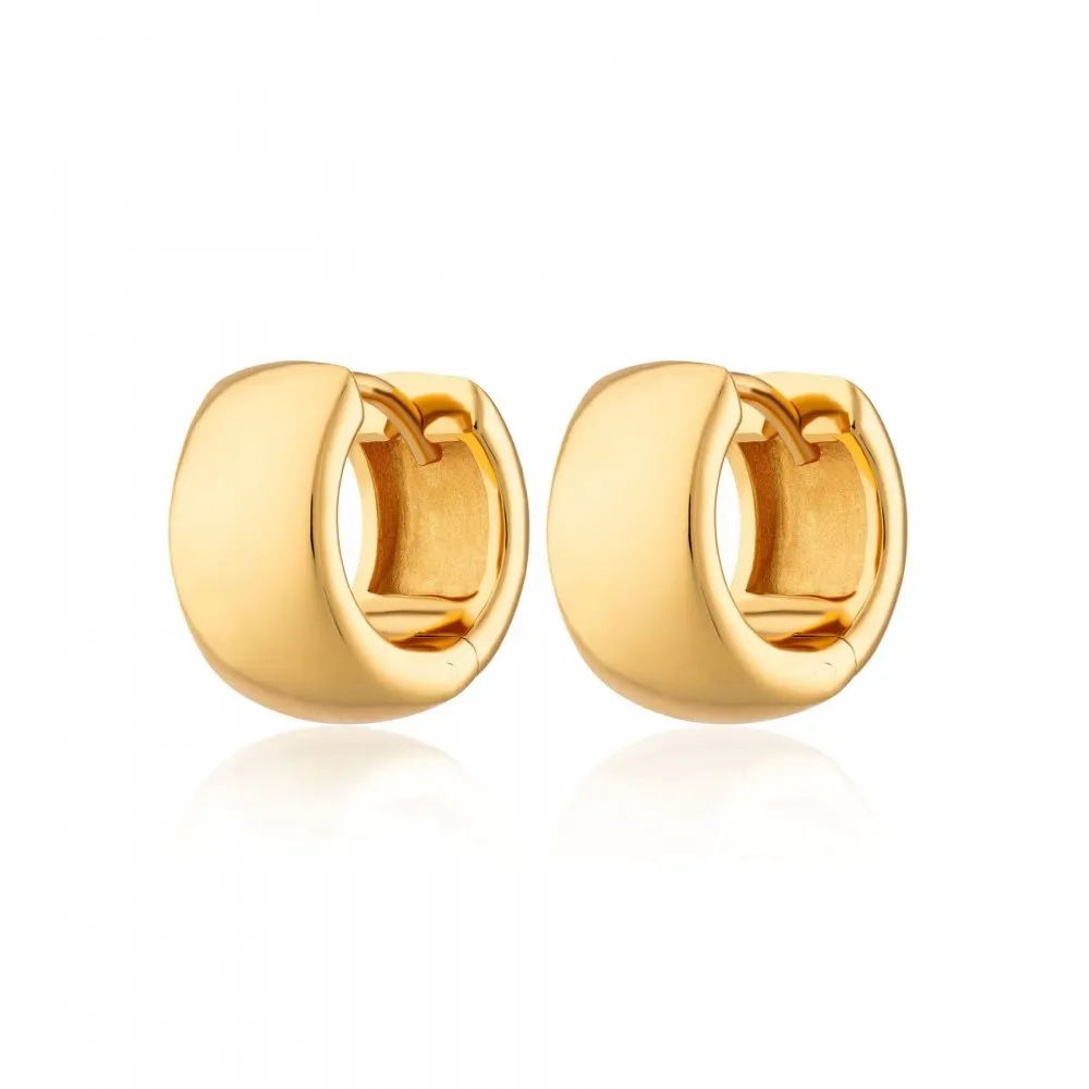Super Chunk Huggie Earrings - Gold - SPG-316