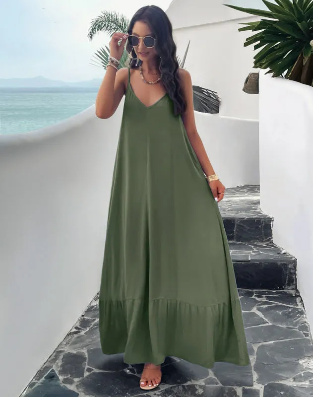 Vacation Summer Flowy Cami Maxi Dress