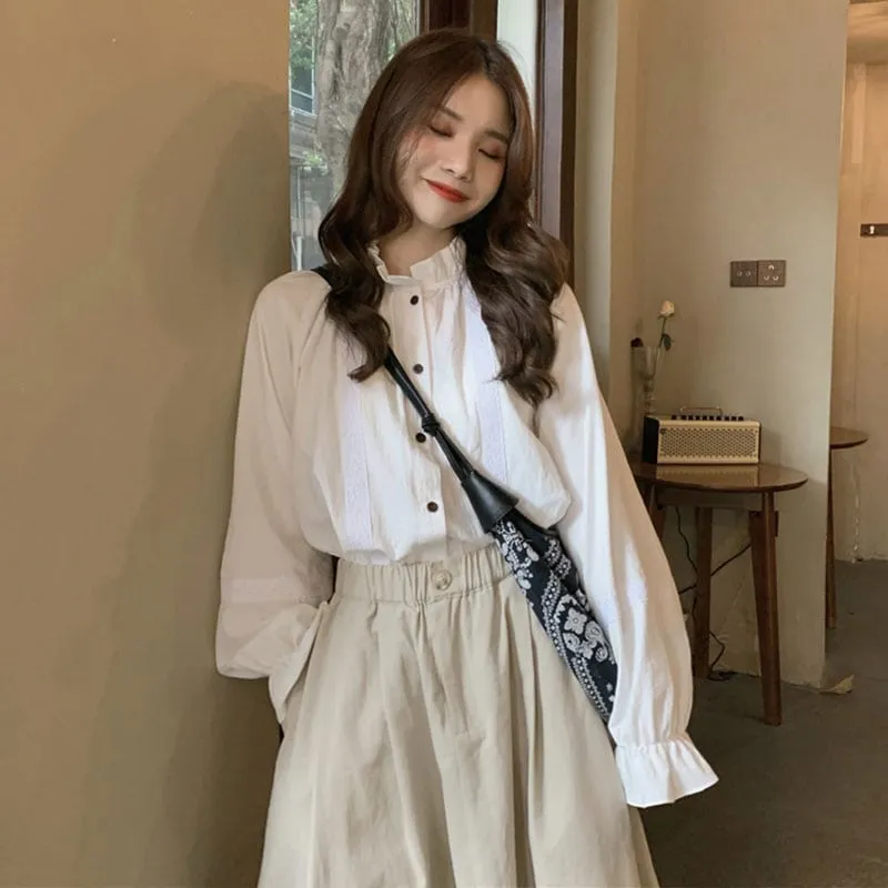 Vintage Linen High Waist Long Skirt